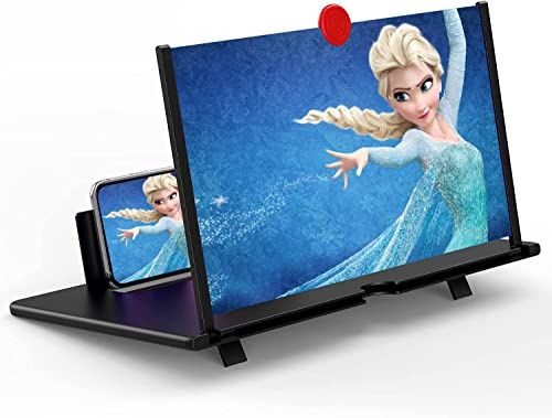 18 Inch Screen Magnifier for Cell Phone – 3D HD Magnifing Screen Enlarger Projector for Movies Videos and Gaming – Foldable Phone Stand Holder with Screen Amplifier–Compatible with All Smartphones