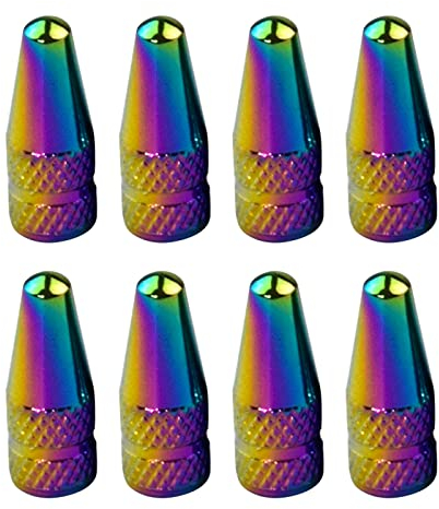 SWYSGS Valvola Tappi Alluminio Anodized Bike, Adatto per Mountain/Road Bike/Hybrid Bike/Fat Bike, 8pcs, colorato
