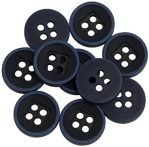 AERZETIX - C65689-10er-Set Nähknöpfe Ø11.5x3 mm mit 4 löchern 18L L18 - farbe: schwarz, blau - aus kunststoff - öffnung 1.6 mm - knöpfe zum annähen konfektion kurzwaren nähen kleidung