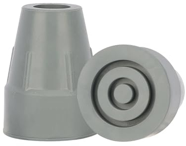 supregear 2-Pack Gummikäppspetsar, 19 mm Kryckspetsar Heavy Duty Extra Bred Bas Halkfri Ersättningskäppspets för Promenadkäpp Promenadkäppar Hopfällbar Käpp Tillbehör, Grå