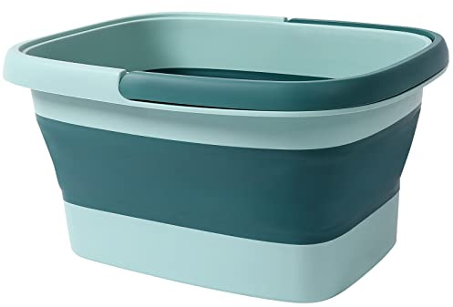 Foot Soaking Bath Basin, 15L (3.9gallon) Large Collapsible Plastic Bucket, Foldable Tub for House Cleaning, Space Saving Outdoor Waterpot for Garden or Camping, Portable Fishing Water Pail