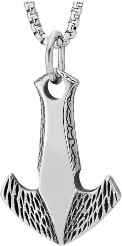 COOLSTEELANDBEYOND Marine Anker Speer Anhänger Edelstahl Herren Halskette, mit 75cm Stahl Weizen-Kette