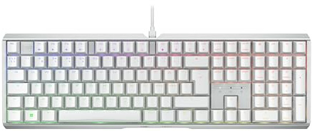 CHERRY XTRFY MX 3.1, Mekaniskt Gaming-Tangentbord, Pan-Nordisk Layout (QWERTY), RGB-Belysning, Aluminiumfodral, USB-A-Port, MX2A RED-Brytare, Vit