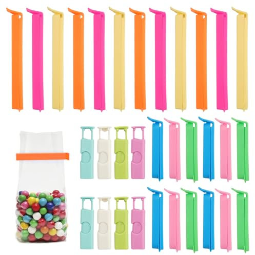 32 Pièces Clip Fermeture Sachet Alimentaire, Pince Sachet Alimentaire, Clips D'étanchéIté, Clip Fermeture Sache Réutilisable, Coloré