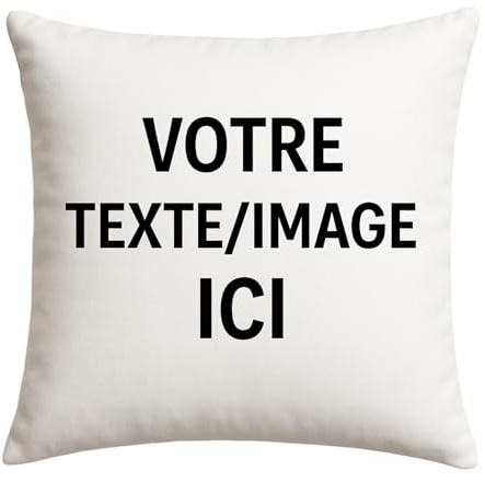 fapadjo - Coussin Personnalisé avec Photo et Texte - Idée Cadeau Unique Anniversaire, Noël, Fête des Mères (Rembourrage Inclus) (carré 45x45)