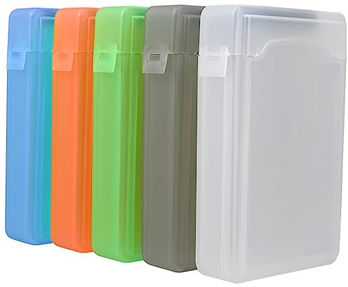 DOITOOL 5pièces Boîte De Rigide pour Disques Durs Lot de Étuis Plastique Antichoc pour Stockage Sécurisé des Disques Durs Externes