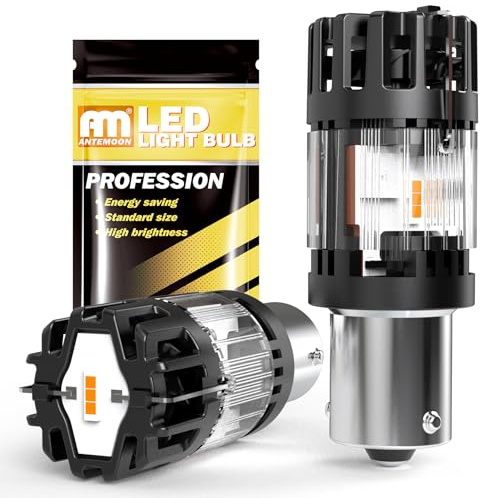 PY21W BAU15S Bombillas LED 100% Canbus Sin Errores 12V Super Brillante Amarillo Ámbar 581 7507 1056 Luce de Repuesto para Coche para Luz de Marcha Atrás Traseras Luces Diurnas Señal de Giro, 2 Piezas