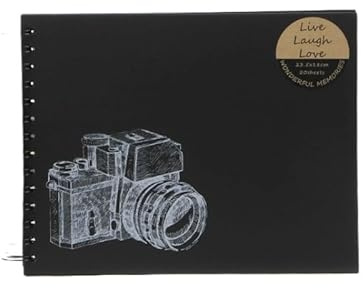 GFHSKRPL Travel Growth Commemorative Book ﻿ Cardboard Cameras DIY Albums Paper Covers Albums Scrapbooks Memorial Albums Applicable to Photos, Receipts, Star Cards, etc(D,17.5 * 17.5cm)