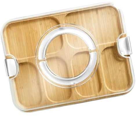 Planches À Découper Pour Cuisine | Planche à Hacher et Plateau de Service pour Cuisine - Plateau de Service avec Compartiment Couvercle pour Charcuterie Fromage Aliments Intérieur Extérieur Cadeau Mai