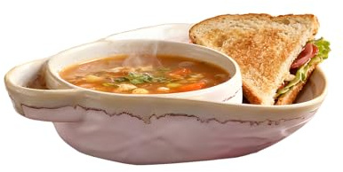 Soup and Bread Bowl Combo - Stackable Space Saving Dinnerware - Soup and Cracker Bowl,for Family Meals Tea Daily Kitchen Home Salad