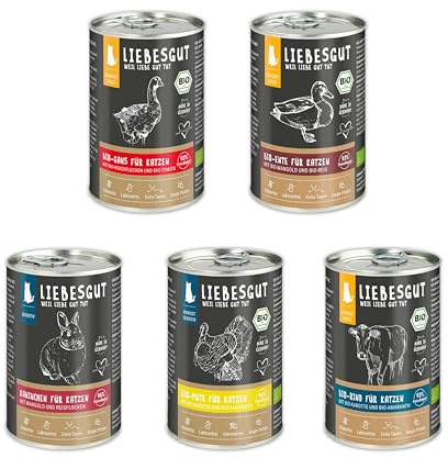 Liebesgut Nourriture bio pour chat adulte et sensible 10 x 400 g