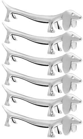 Porte-cuillère en Métal Chien, Lot de 6 en Alliage de Zinc Argenté | Repose Couteau de Table, Supports à Baguettes Décoratifs, Organisateur de Couverts pour Table
