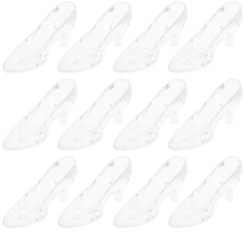 Abaodam 24 Pièces Mini Chaussures Cendrillon en Cristal Transparent Décor De Bureau Décoratif Accessoires pour Poupées Décoration pour Maison Salon Fête Et Cadeau