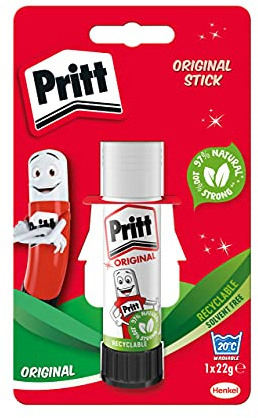 Pritt Klebestift, sicherer, kinderfreundlicher Bastelkleber für Kunst- und Bastelprojekte, starker Kleber für Schule und Büro, 1 x 22 g, Prittstift