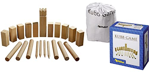 Philos Beukenhouten Kubb spel origineel 31x28cm