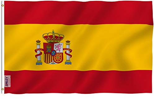 ANLEY Fly Breeze 3x5 Foot Spain Flag - Vivid Color and UV Fade Resistant - Canvas Header and Double Stitched - Spainish National Flags Polyester with Brass Grommets 3 X 5 Ft