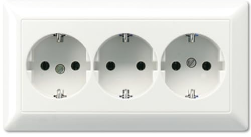 Jung AS523WW Kabel-Kanal-Schuko -Steckdose 3-fach, Weiß