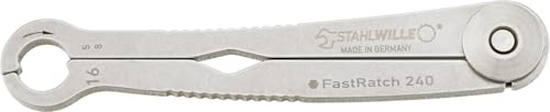 STAHLWILLE 240 16 | FastRatch Ratschenschlüssel 16 mm - 5/8  | offener Ringschlüssel mit Ratschenfunktion, Maulschlüssel | ideal für Bremsleitungen, Überwurfmuttern | Made in Germany