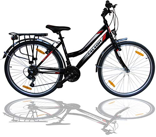 Talson 26 Zoll Damenrad 21Gang 26 Damen Fahrrad Black mit Beleuchtung nach STVZO