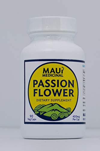 Maui Medicinal Herbs Passion Flower 90 V-caps - 400mg per Capsule : Certified Organically Grown