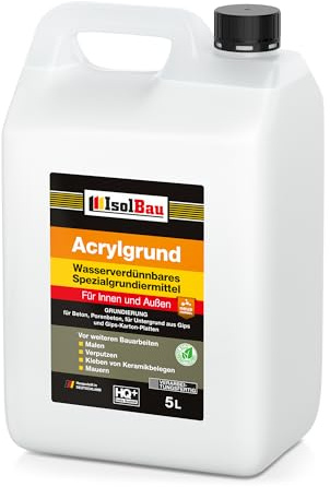 Isolbau Acryl-Grund - 5 L Wasserverdünnbares Grundiermittel für eine professionelle Grundierung Innen & Außen