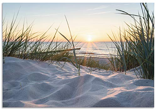 ARTland Wanddeko Wandbild Alu Verbundplatte für Innen & Outdoor Bild Strand Küste Ostsee Dünen Meer Landschaft Natur Meerblick T9QU