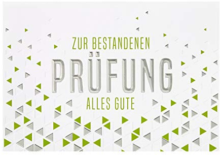 Perleberg Karte zur bestandenen Prüfung - Lifestyle Collection - Geschenk zum Abitur & bestandene Prüfung - Bestandene Prüfung Geschenk - Prüfung bestanden Karte in 11,6 x 16,6 cm