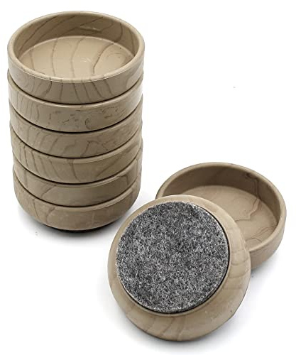Felt Floor Cups 60mm/ 2.4 Inch Round Furniture Felt (8-60mm-Darkbrown)