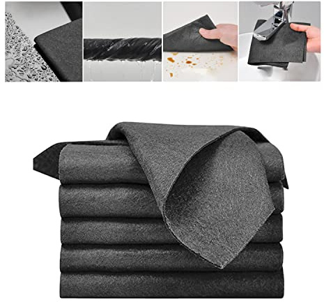 Duirubeo 5PC Thickened Magic Cleaning Cloth, Reusable Microfiber Cleaning Rags for TV, Cars, Windows, Lint Free, Odorless, Machine Washable