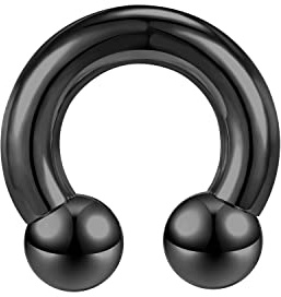 ZS Chirurgenstahl Hufeisen Circular Barbell Ringe, 00G 0G 2G 4G 6G 8G 12G 16G Dick PA Rings, CBR Nasenring Septum Ohr Piercing Körperschmuck