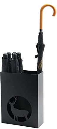 ANIIC Umbrella Stand Iron Umbrella Stand Umbrella Holder For Hallway, Modern Large Home Hollowed-out Umbrella Rack Holder,Holds 8 Umbrellas Umbrella Holder for Front Door (Blue : B-Black)