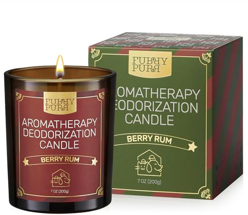 FURRYPURR Haustier Geruch Eliminator Kerze, natürliche Soja Wachs Kerzen mit Katzenminze ätherisches Öl, Duftkerzen für zu Hause, Haustier Liebhaber Geschenke, 60-Stunden Burn Time