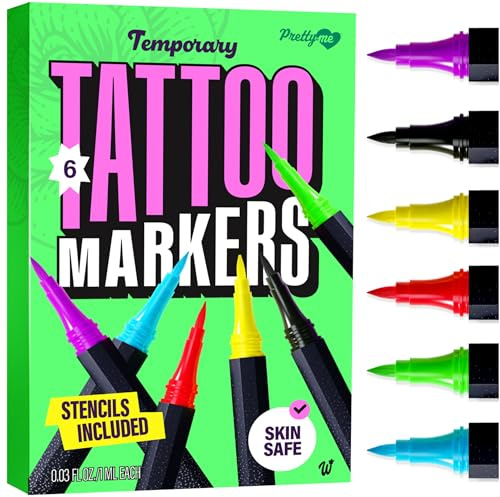 Pretty Me Temporary Tattoos Markers - Henna Body Tattoo Kit for Girls & Adults - Skin Pens for Teen Girl Gifts Trendy Stuff - 12 + Year Old - Cool Birthday Gift Ideas Teens 12 13 14 15 16 17 18 Tween