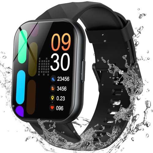Parsonver Smartwatch Uomo Donna con 5ATM Impermeabilità per Nuoto, 1,8 HD Orologio Fitness con 100+ Sport, Frequenza Cardiaca, Sonno, Calorie, SpO2, Smart watch per iPhone Android, Nero, FF2