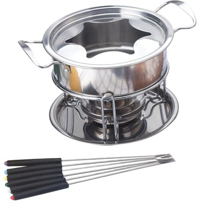 10pcs Stainless Steel Chocolate Melting Furnace Fondue Set