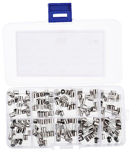OSALADI 100 Stück Glasrohrsicherungen 5x20mm 0,2a~20a Sortiertes Kit Glas-sicherungen