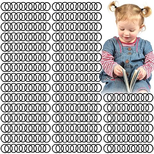 JOYOYO 360 Stück elastische Haargummis für Kleinkinder/Mädchen, kleine Haarschleifen 2 cm, schwarze Haarbänder, Haarzubehör für Babys/Mädchen