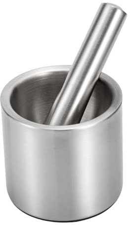 Amosfun 1 Satz Knoblauchstampfer Mörtel Stampfe Ingwerstampfer Erdnussmühlen Handschleifer Mahlbecher Und Hammer Praktischer Mahlstößel Mahlbecher Und Stößel Silver Rostfreier Stahl