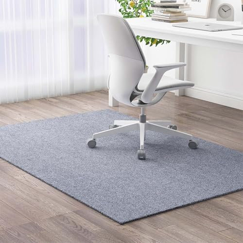 YFHT Waschbar Teppich Wohnzimmer, rutschfeste Weich Schlafzimmer Teppich, Bodenschutzmatte BüRostuhl für Bettvorleger Flur Kinderzimmer,Hellgrau,80 x 120cm