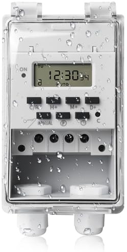 Programmierbarer Zeitrelaisschalter, 220 V 10A Digitale Zeitschaltuhr, intelligenter Zeitschaltuhr, Digitaler LCD-Timer mit wasserdichter transparenter Abdeckung, Wandmontage Timer
