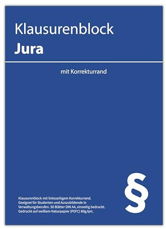 Generisch Jura Klausurenblock mit Korrekturrand links (1)