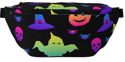 Rainbow Pumpkins Ghosts Happy Halloween Bauchtasche für Männer und Frauen, Sling Bags, Crossbody-Tasche für Outdoor, Sport, Wandern, Reisen, mehrfarbig, Einheitsgröße, Wanderrucksack