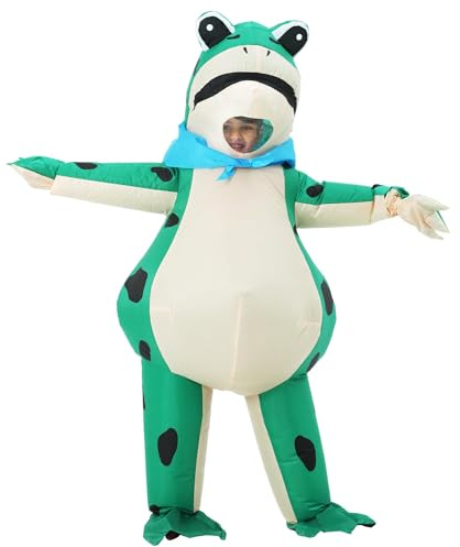 JOYBRO Inflatable Frog Costume for Kids, Hilarious Frog Suit, Full Body Air Blow Up Animal Costumes for Boys Girls Halloween, Christmas, Carnival, Cosplay, Theme Parties, Birthday, One Size 120-150cm