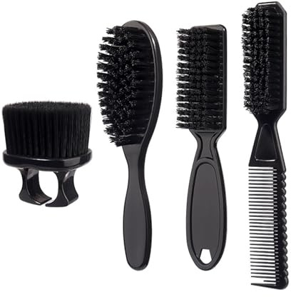 Set di 4 spazzole per capelli da uomo per un look professionale con design ergonomico e pratico pettine per capelli