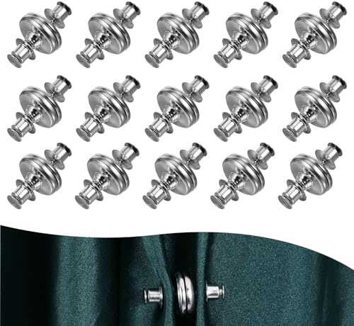 JIYIN 15 Pairs Magnetic Curtain Clips, Curtain Magnets Closure Prevent Light Leaking, Magnetic Curtains Holder Buckle Pins to Keep Curtains Closed for Home Bedroom Office Draperies