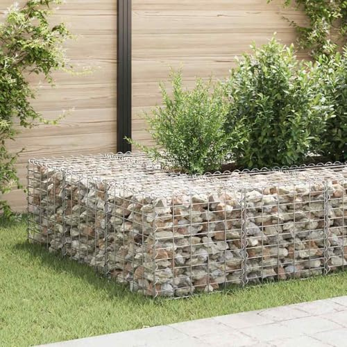 Vopese Jardinera elevada de acero, 50 x 50 x 50 cm, plata, para jardín y plantación, requiere montaje Model145650