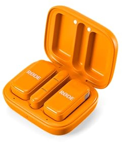 RØDE Wireless Micro - Kompaktes kabelloses Mikrofon, Zwei Mikrofone mit Ladecase für die Smartphone-Inhaltserstellung - USB-C, Orange