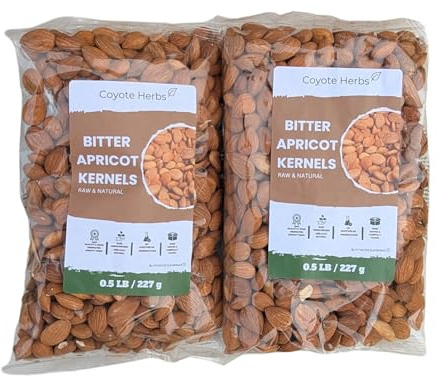 Noccioli di albicocca/naturale/crudo/semi di nocciolo di albicocca amaro/Vitamina b17/Certificato/0,5 kg (16 once) 2 x227