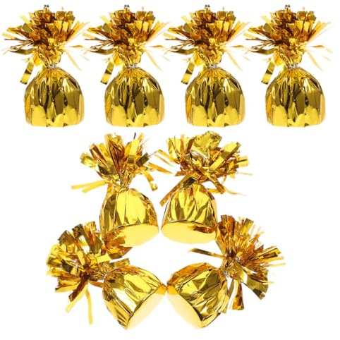 ULDIGI Juego de 8 Contrapesos Dorados para Globos de Aluminio Soporte Sólido para Globos Inflados con Gas Accesorios para Decoración de Fiestas Bodas Cumpleaños y Showers