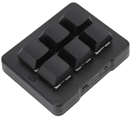 Bewinner Tastiera da Gioco Meccanica Macro Programmabile a 6 Tasti, Tastiera Personalizzata Wireless 2.4G Bluetooth USB Cablata 3 modalità per PC Android OS X